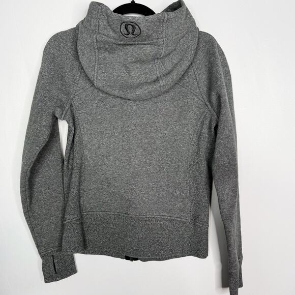Lululemon Womens 6 Heathered Speckled Black Gray Scuba Hoodie III French Terry - Picture 2 of 9